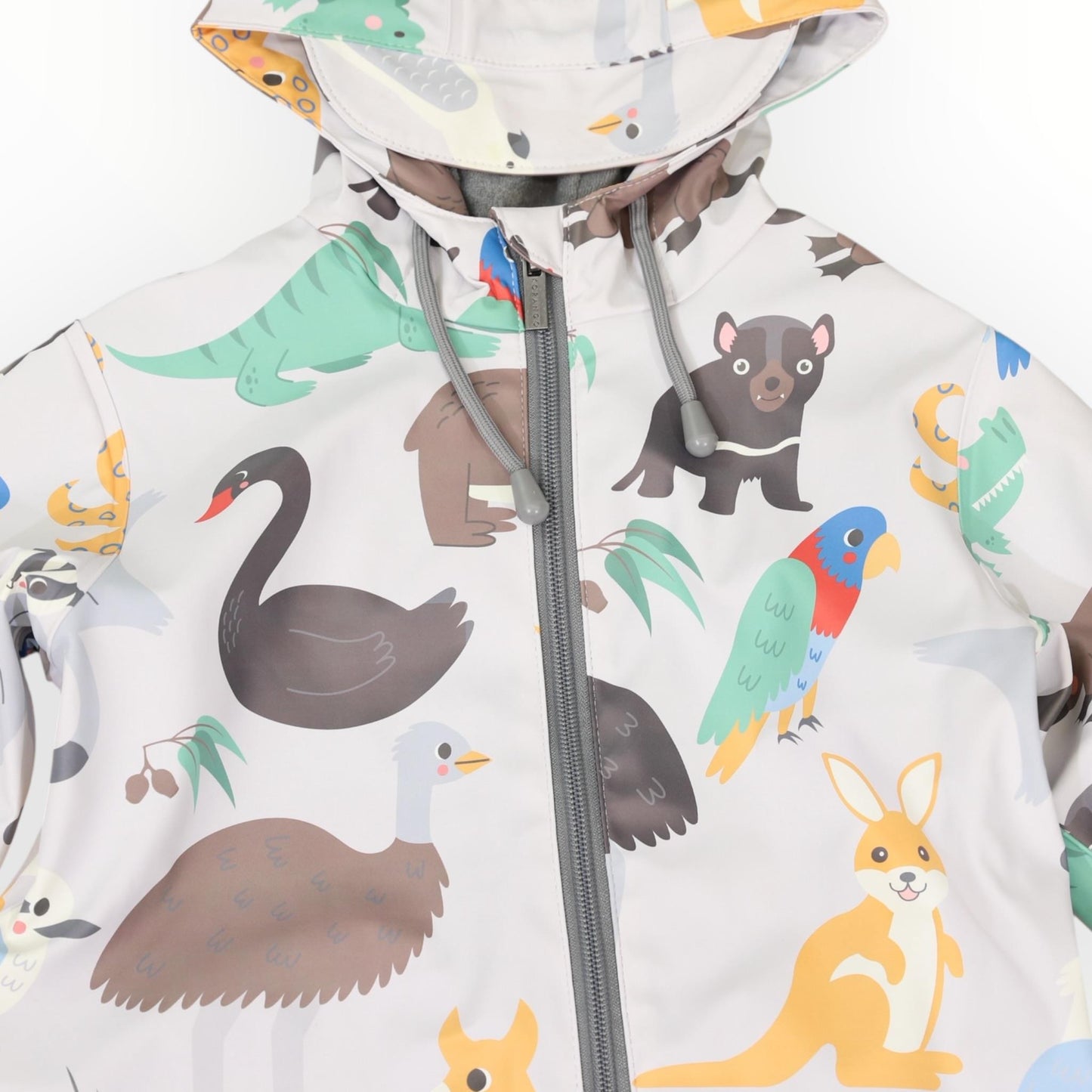Australian Animal Printed Rainsuit Grey