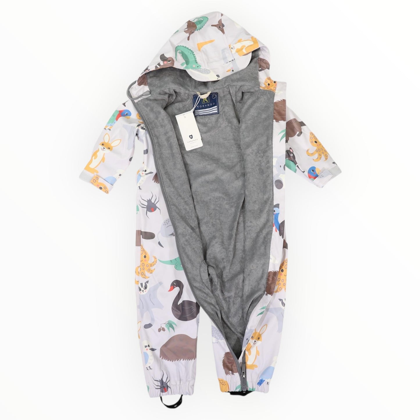 Australian Animal Printed Rainsuit Grey