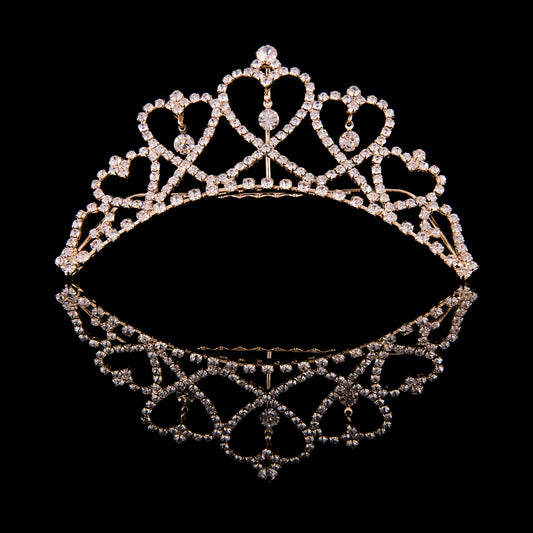 Medium Heart Tiara Gold