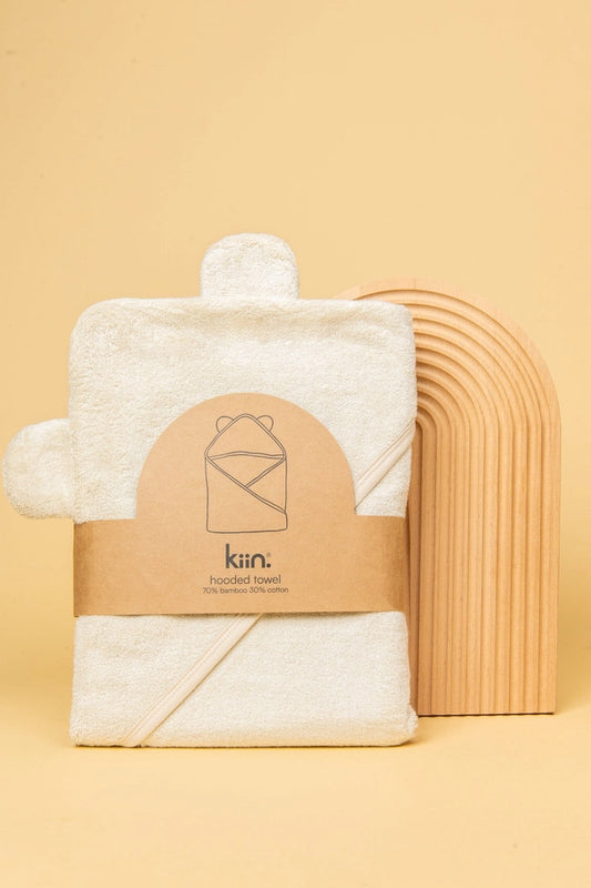 Hooded Towel - Ivory by Kiin Baby
