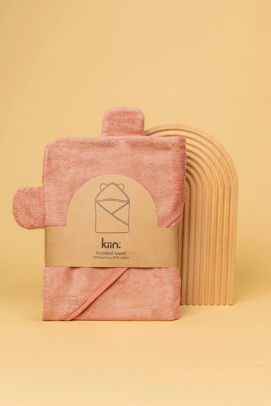 Hooded Towel - Blush by Kiin Baby