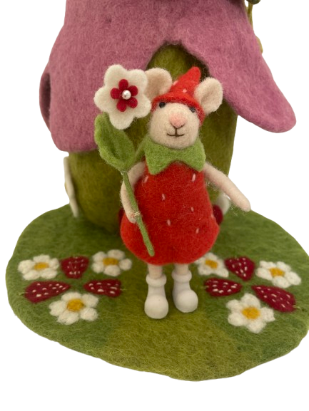 Handmade Felt Strawberry Mouse