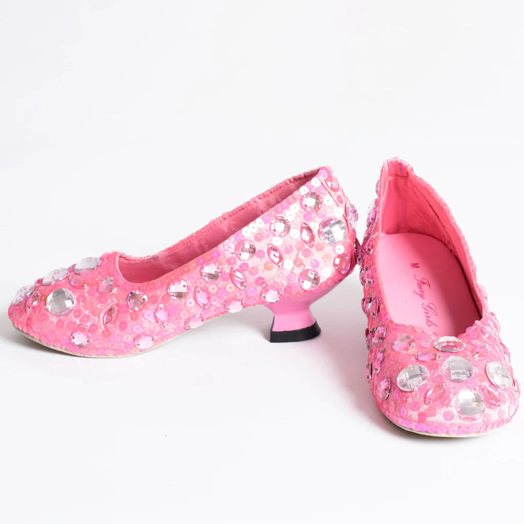 Cinderella Glass Slippers with Heels - Light Pink
