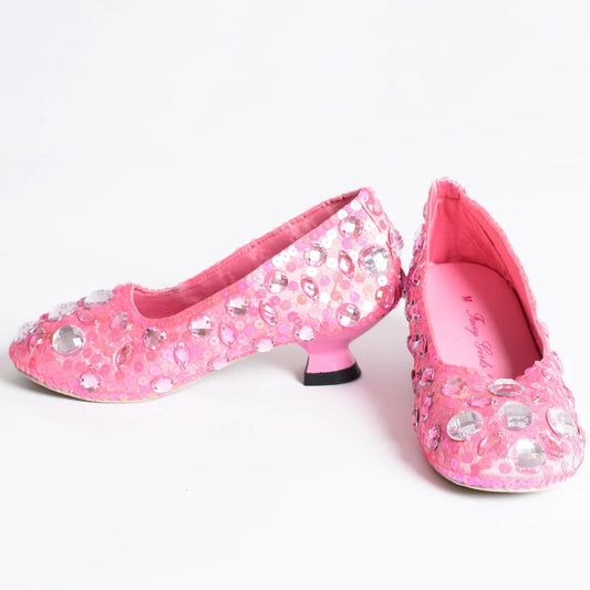Cinderella Glass Slippers with Heels - Light Pink