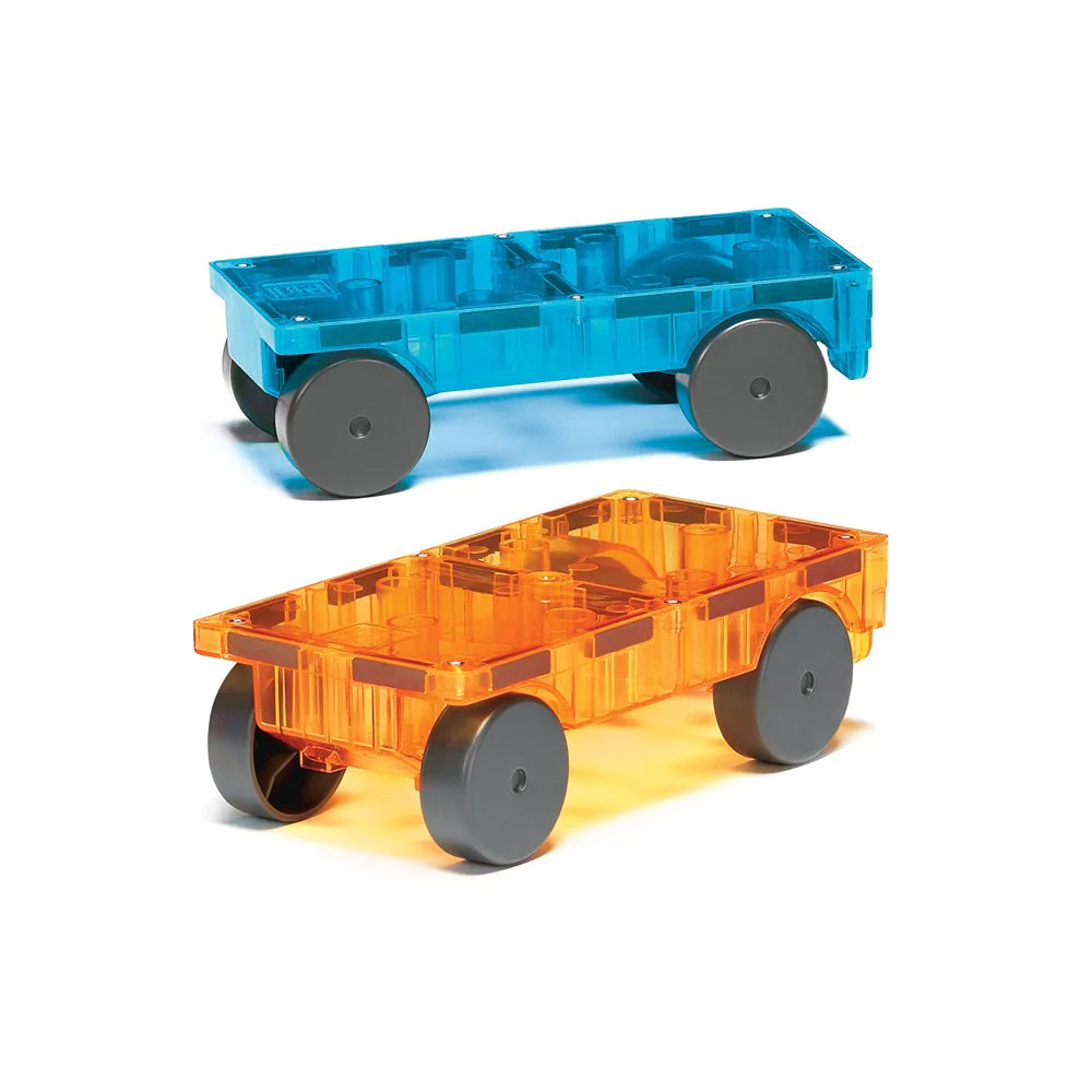 Magna Tiles Cars Two Piece Expansion Set - Blue and Orange