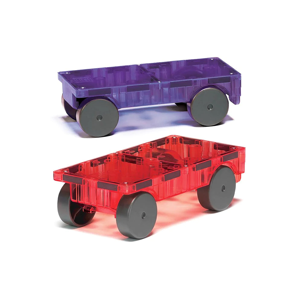 Magna Tiles Cars Two Piece Expansion Set - Purple and Red