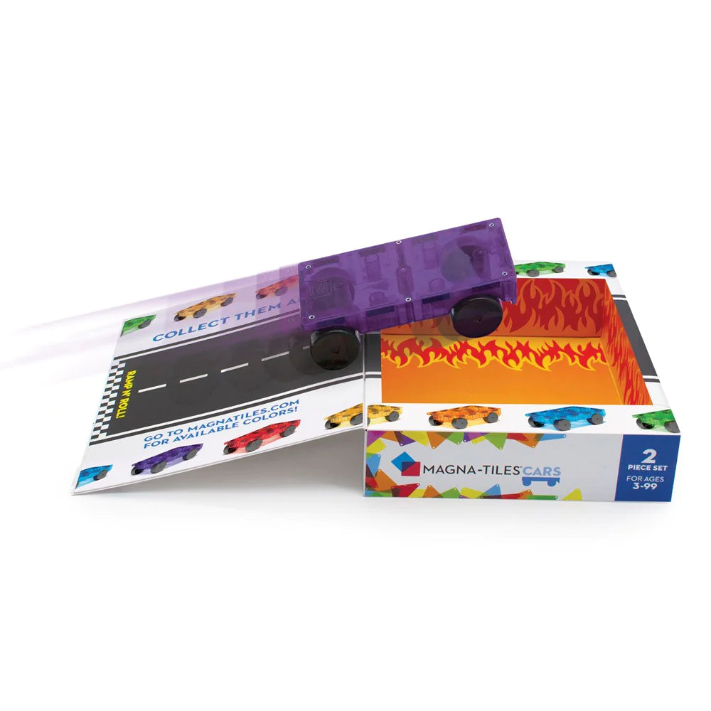 Magna Tiles Cars Two Piece Expansion Set - Purple and Red