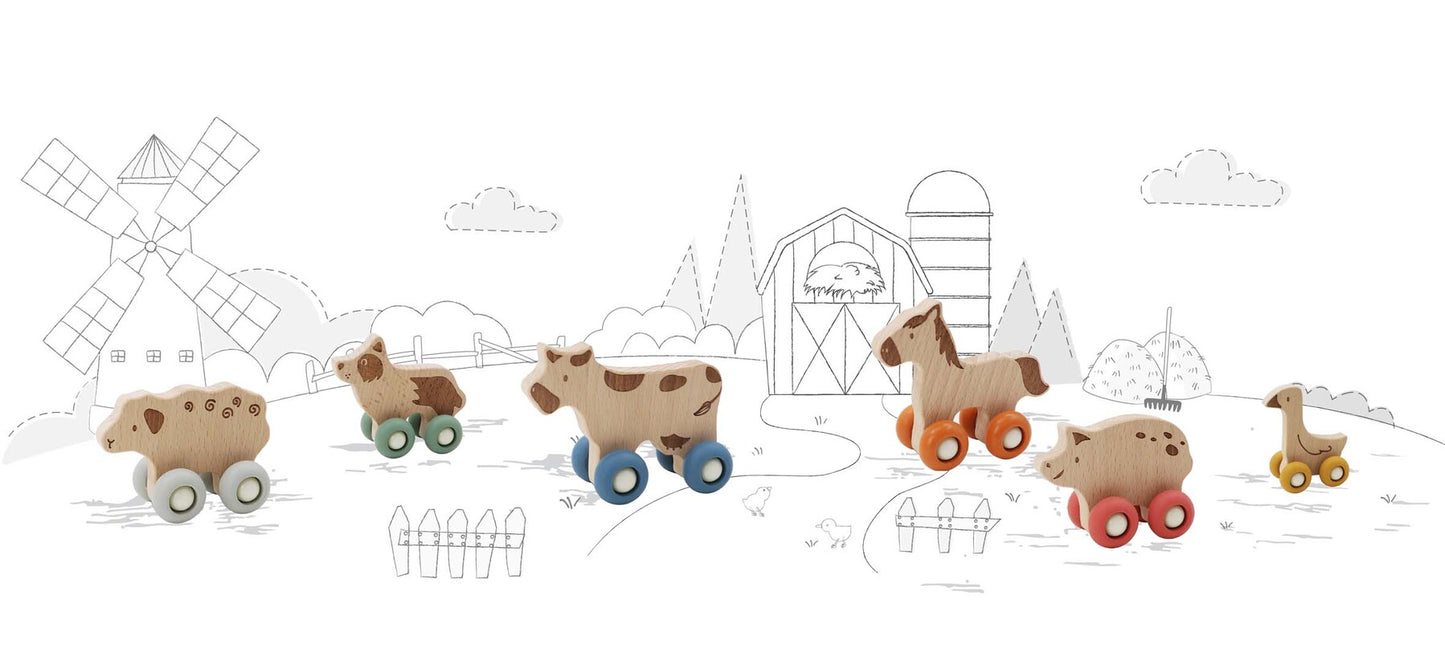 Ecowheels Farm Movers Animal Set - Duck and Horse