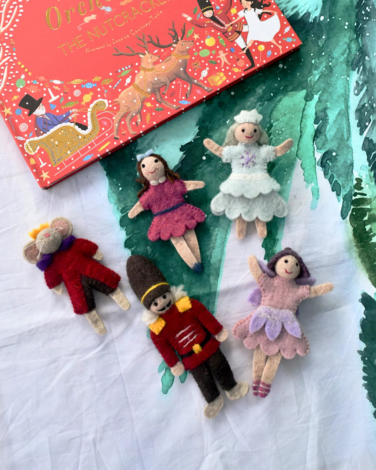 Felt Nutcracker and the Mouse King Finger Puppet Set by Tara's Treasures