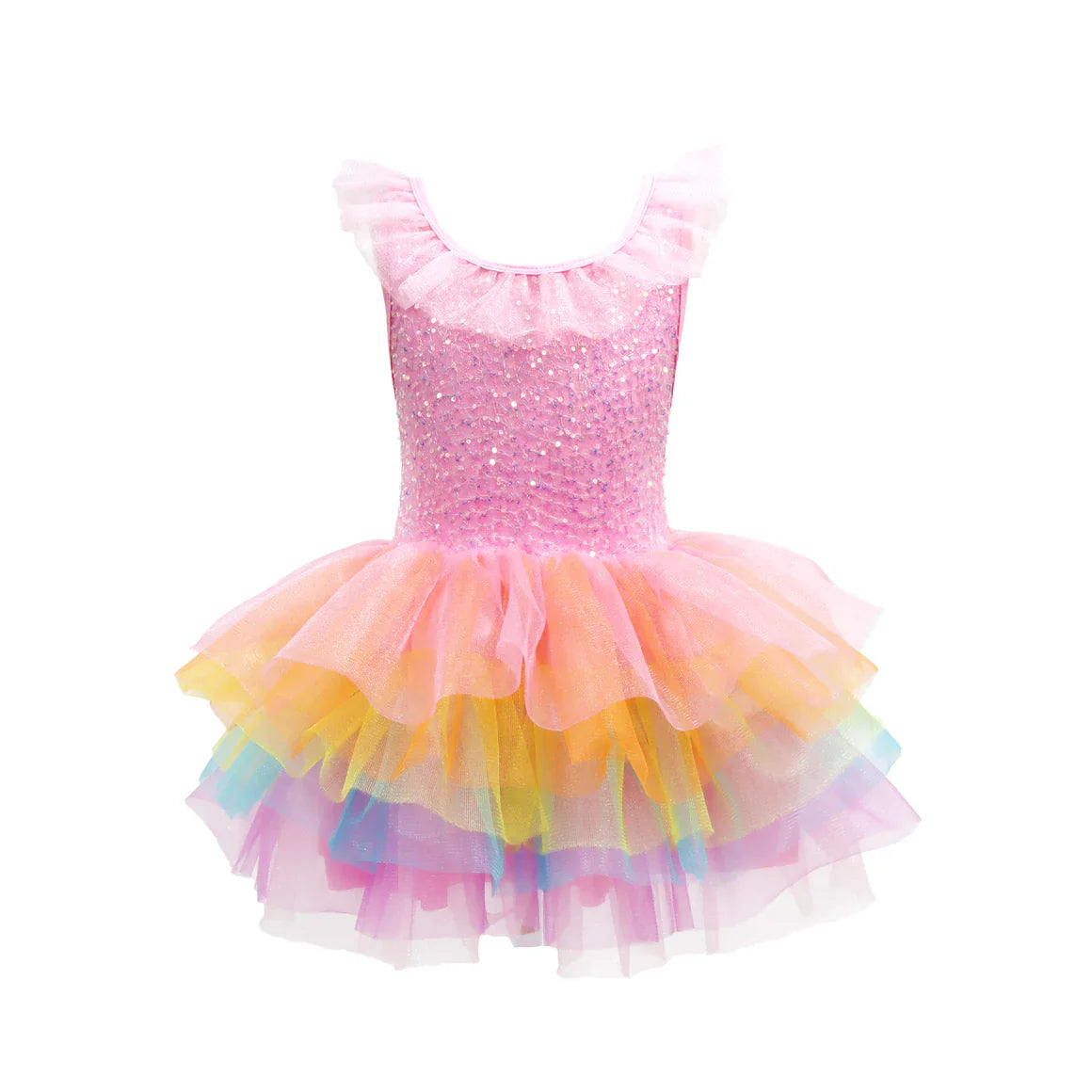 Unicorn Dreamer Multi-layered Rainbow Party Dress Size 5 to 6 Years