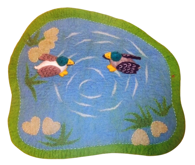 Felt Duck Pond with Two Ducks by Papoose Toys