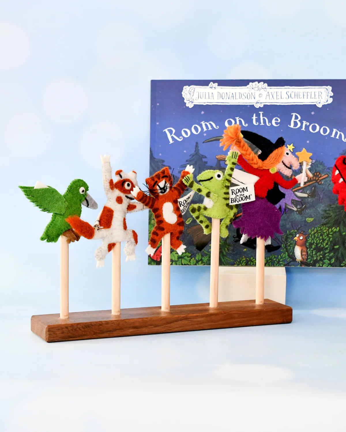 The Room on The Broom Felt Finger Puppet Set by Tara's Treasures