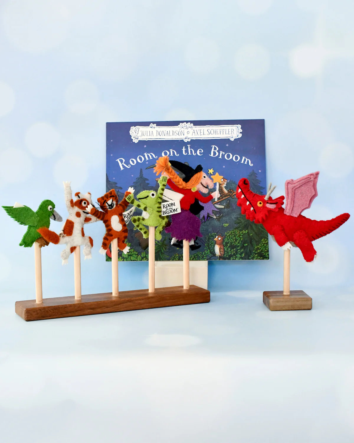 The Room on The Broom Felt Finger Puppet Set by Tara's Treasures