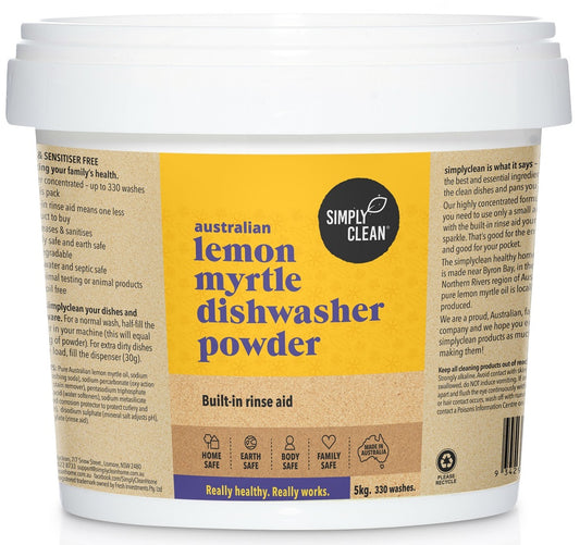 Simply Clean Dishwasher Powder Lemon Myrtle 5kg Pail
