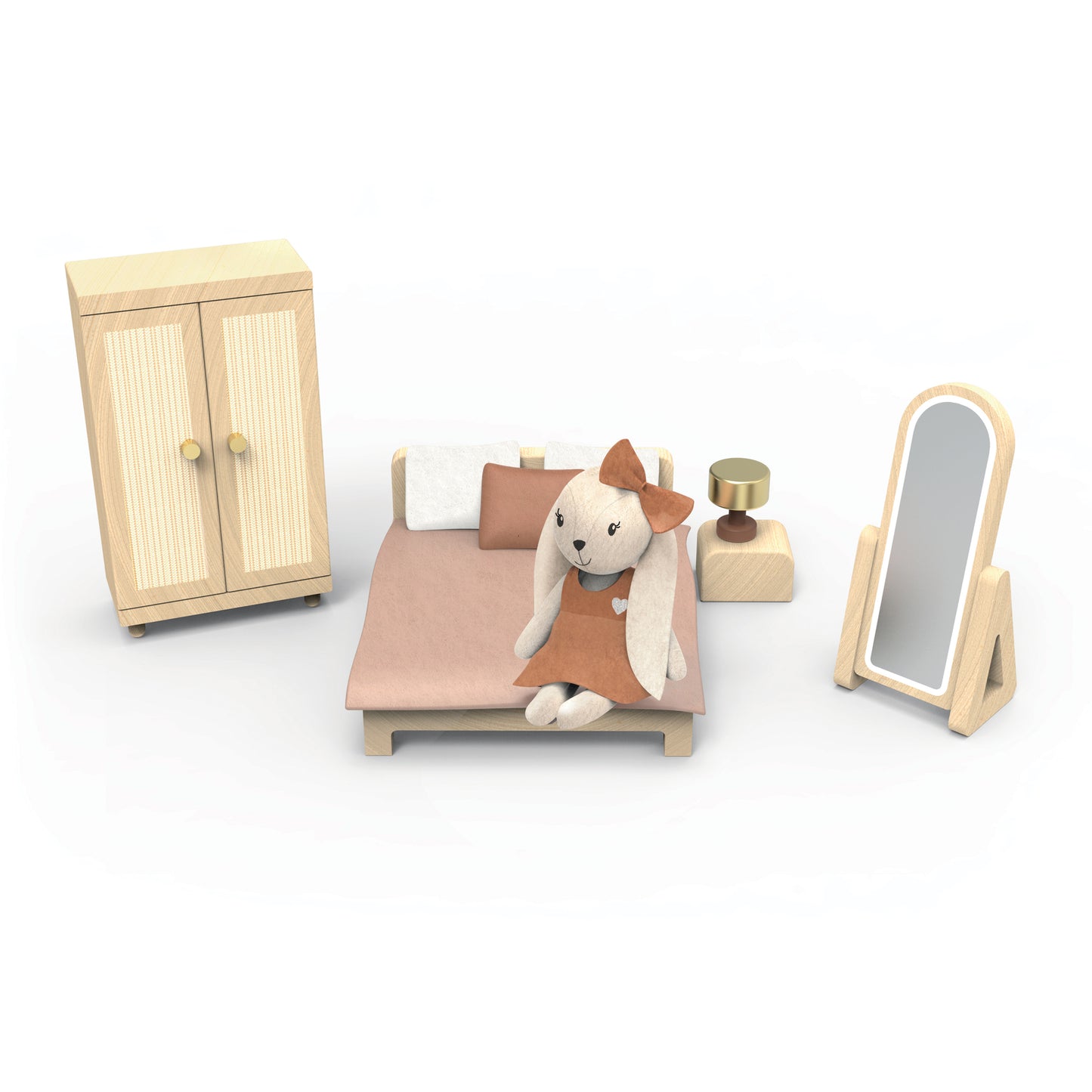 Doll House Bedroom Furniture and Bunny Character