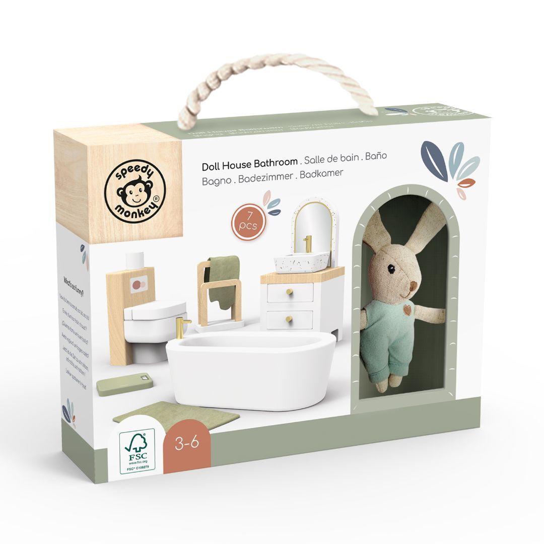 Doll House Bathroom Furniture and Bunny Character