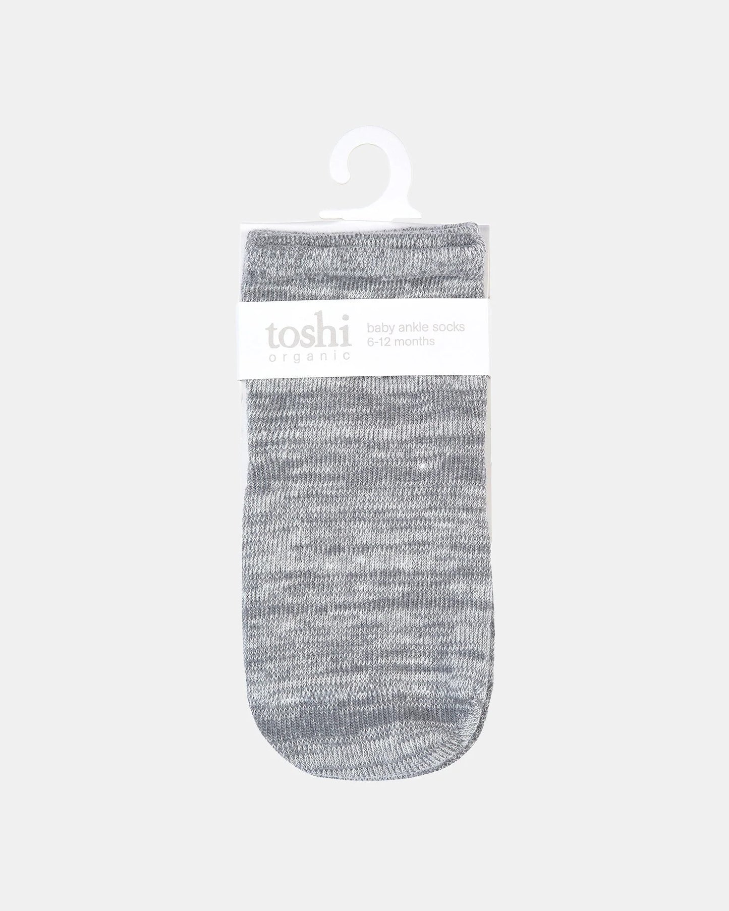 Toshi Organic Socks Ankle Marle - Pebble