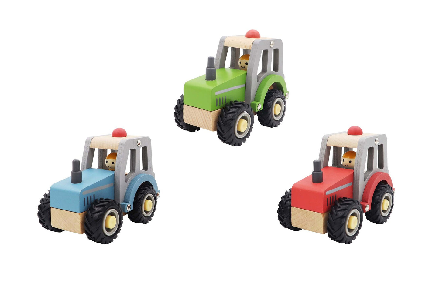 Wooden Tractor with Rubber Wheels