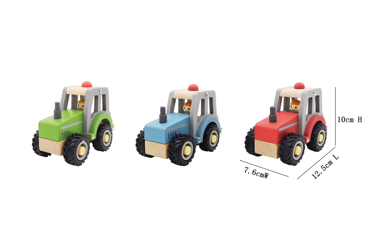 Wooden Tractor with Rubber Wheels