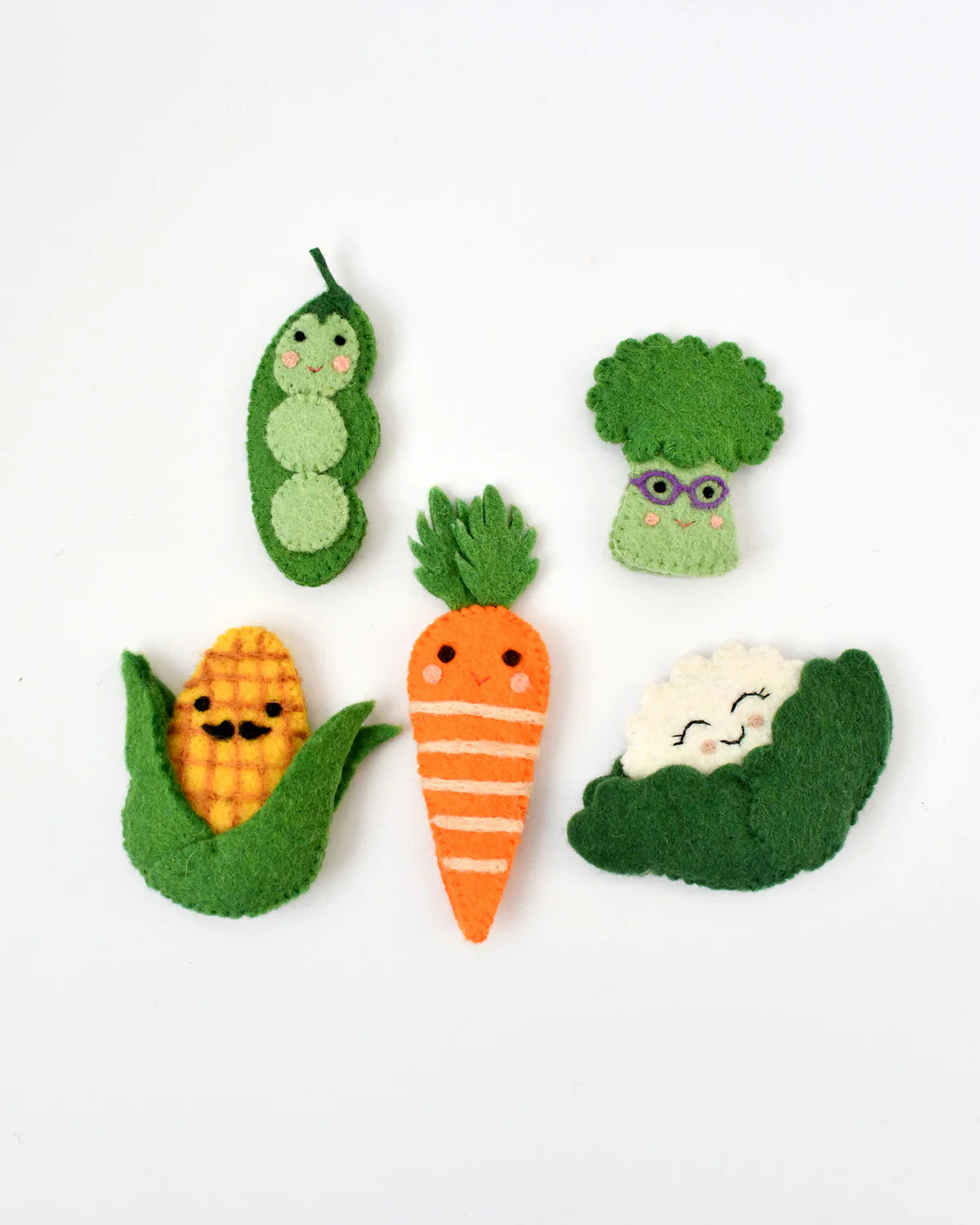 Felt Vegetable Finger Puppets by Tara's Treasures