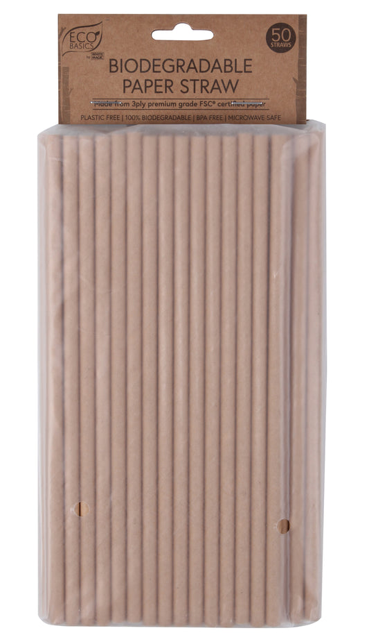 White Magic Eco Basics Bio Paper Straws - Pack of 50