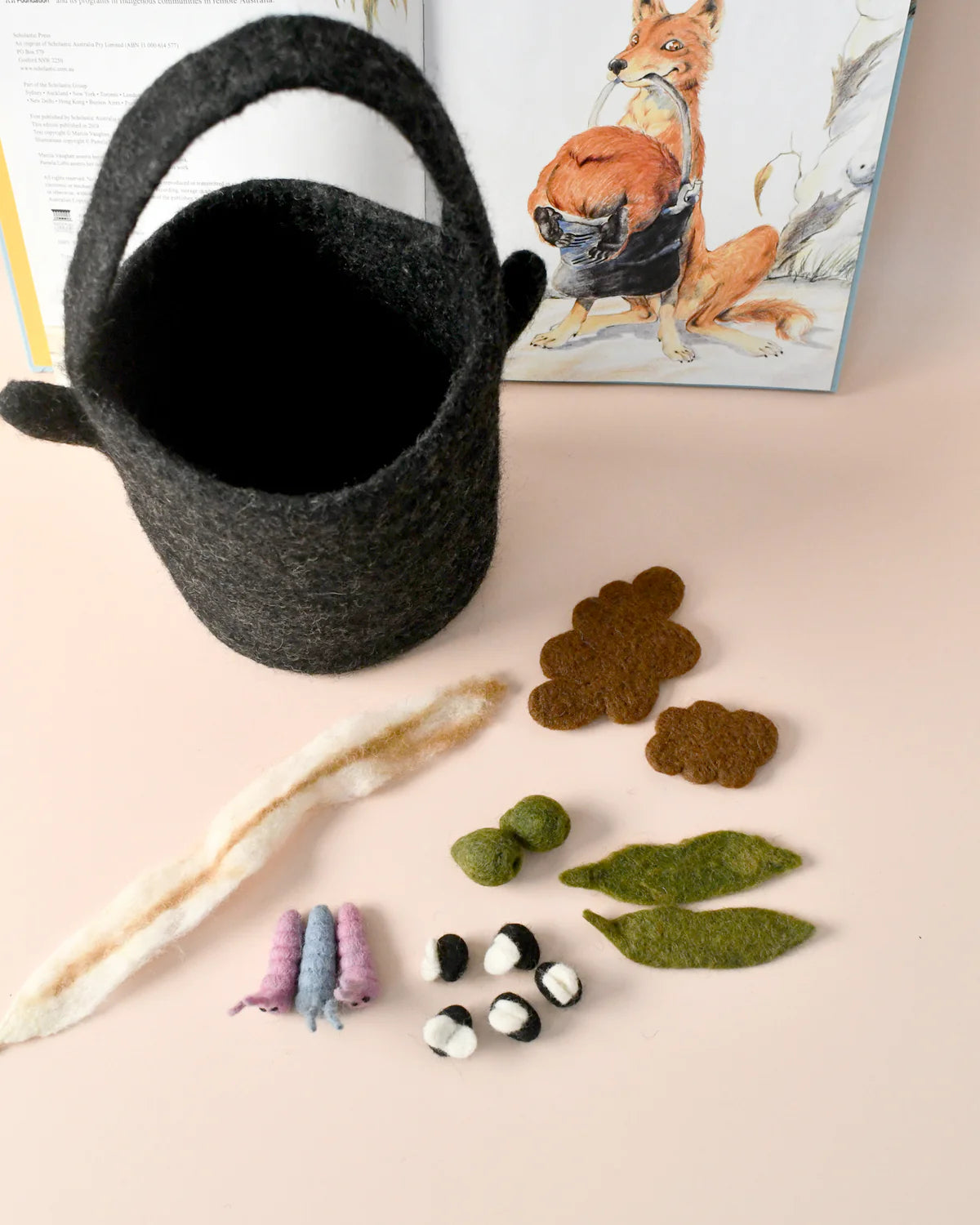 Felt "Wombat Stew" Billy Can and Small Parts Set by Tara's Treasures