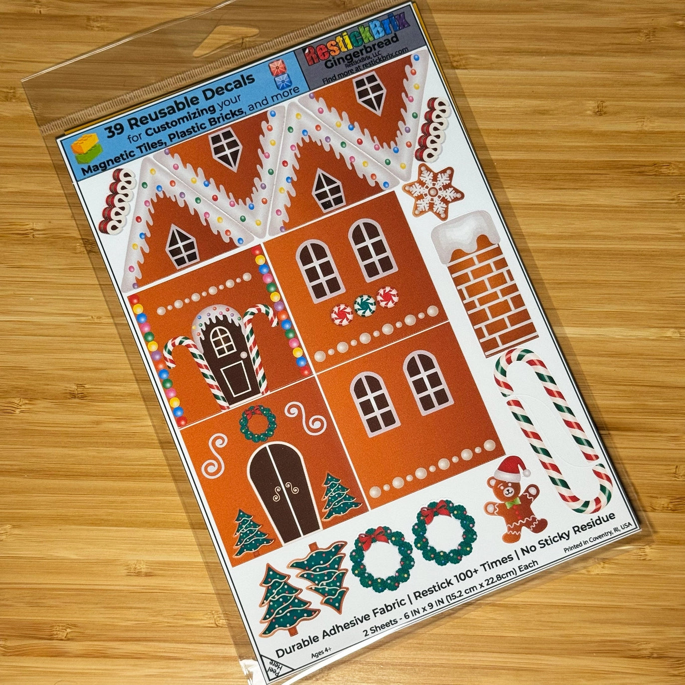 Gingerbread: Reusable Decals For Customizing Magnetic Tiles