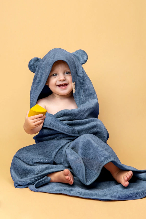 Hooded Towel - Blue Shadow by Kiin Baby