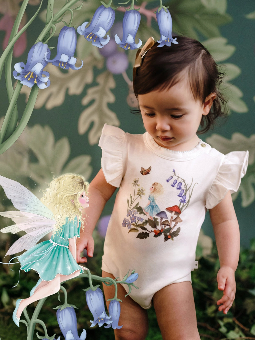SALE Magic Faraway Tree Silky's Garden Bijou Bodysuit - Fairy White by Fleur Harris