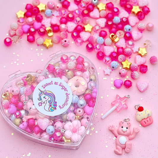 Jewellery Making Kit Pink Heart Shape by Sweet As Sugar Jewellery
