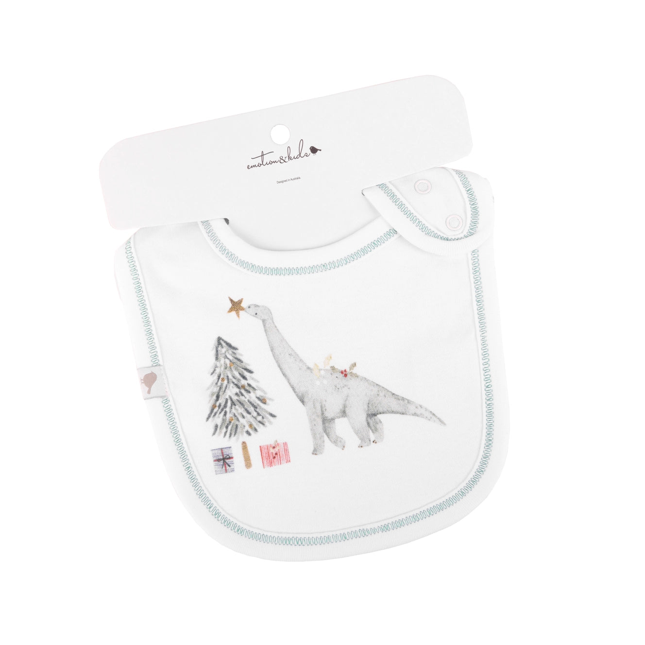 Christmas Dinosaurs Organic Cotton Bib