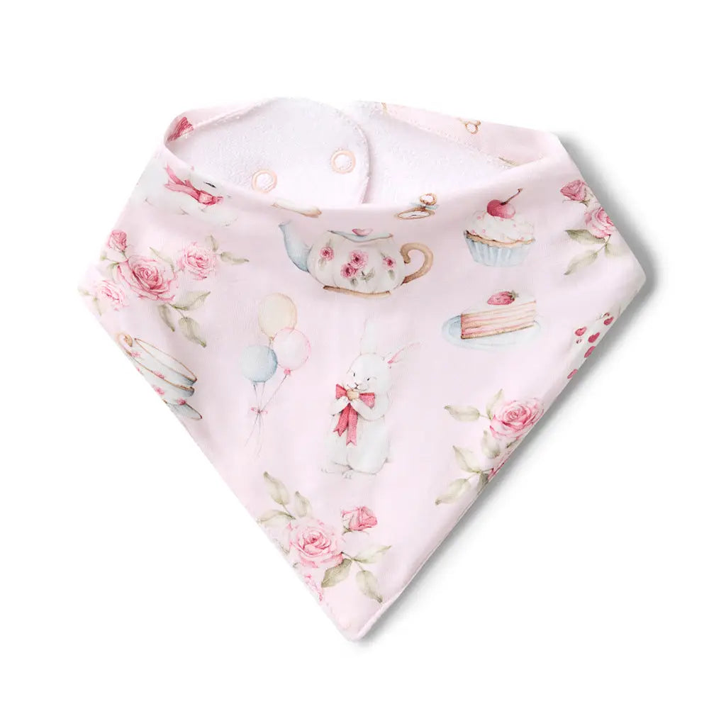 Alice’S Tea Party Organic Dribble Bib by Snuggle Hunny