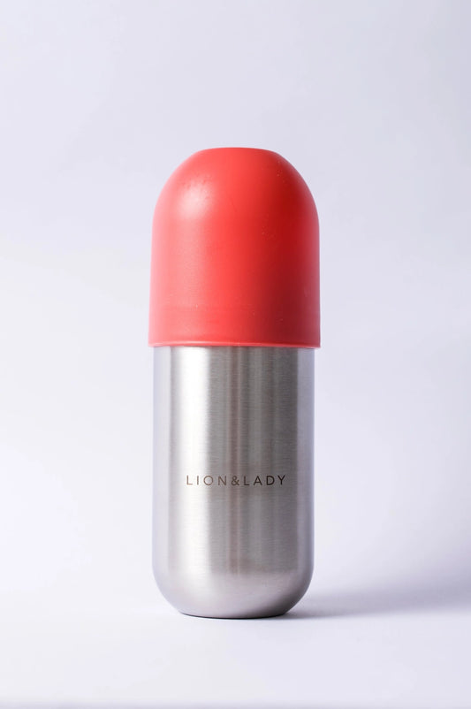 Lion & Lady Toddler Straw Cup - 350ml 18/8 Stainless Steel - Fuchsia Pink