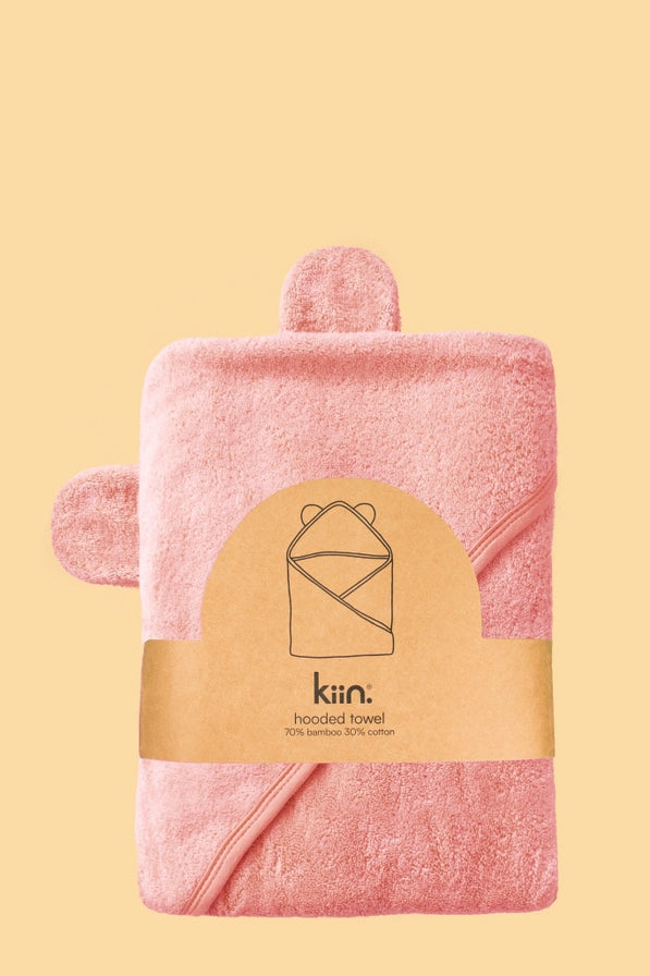 Hooded Towel - Peony by Kiin Baby