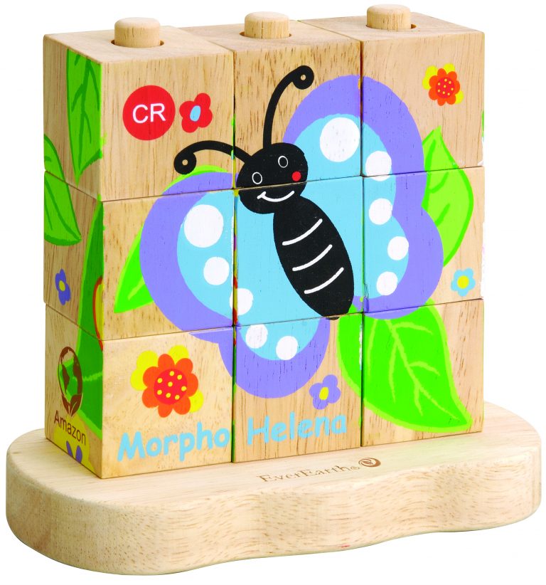 EverEarth Wooden Caterpillar to Butterfly Stacking Puzzle