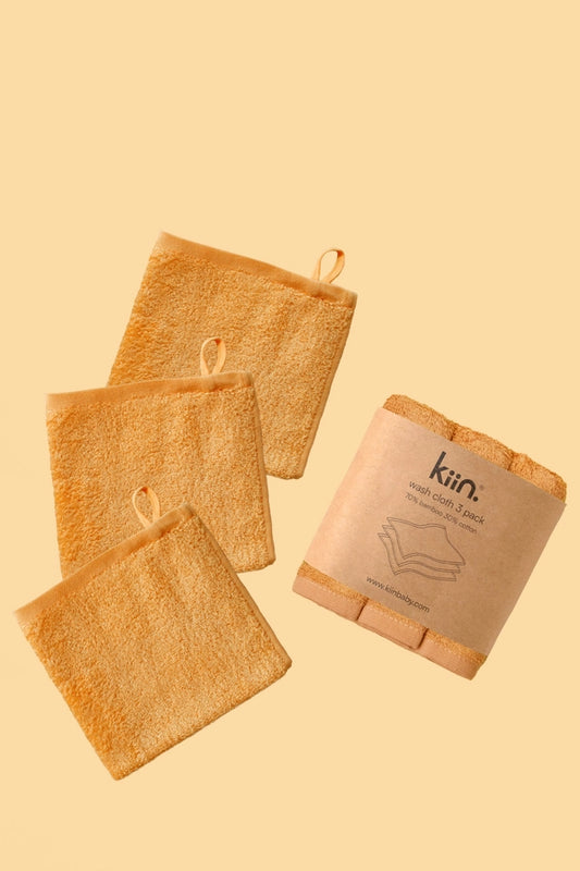 Wash Cloths Three Pack - Caramel by Kiin Baby