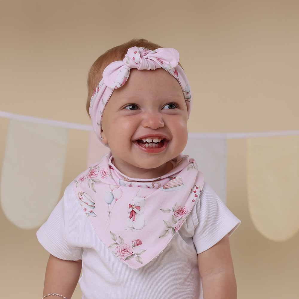 Alice’S Tea Party Organic Dribble Bib by Snuggle Hunny