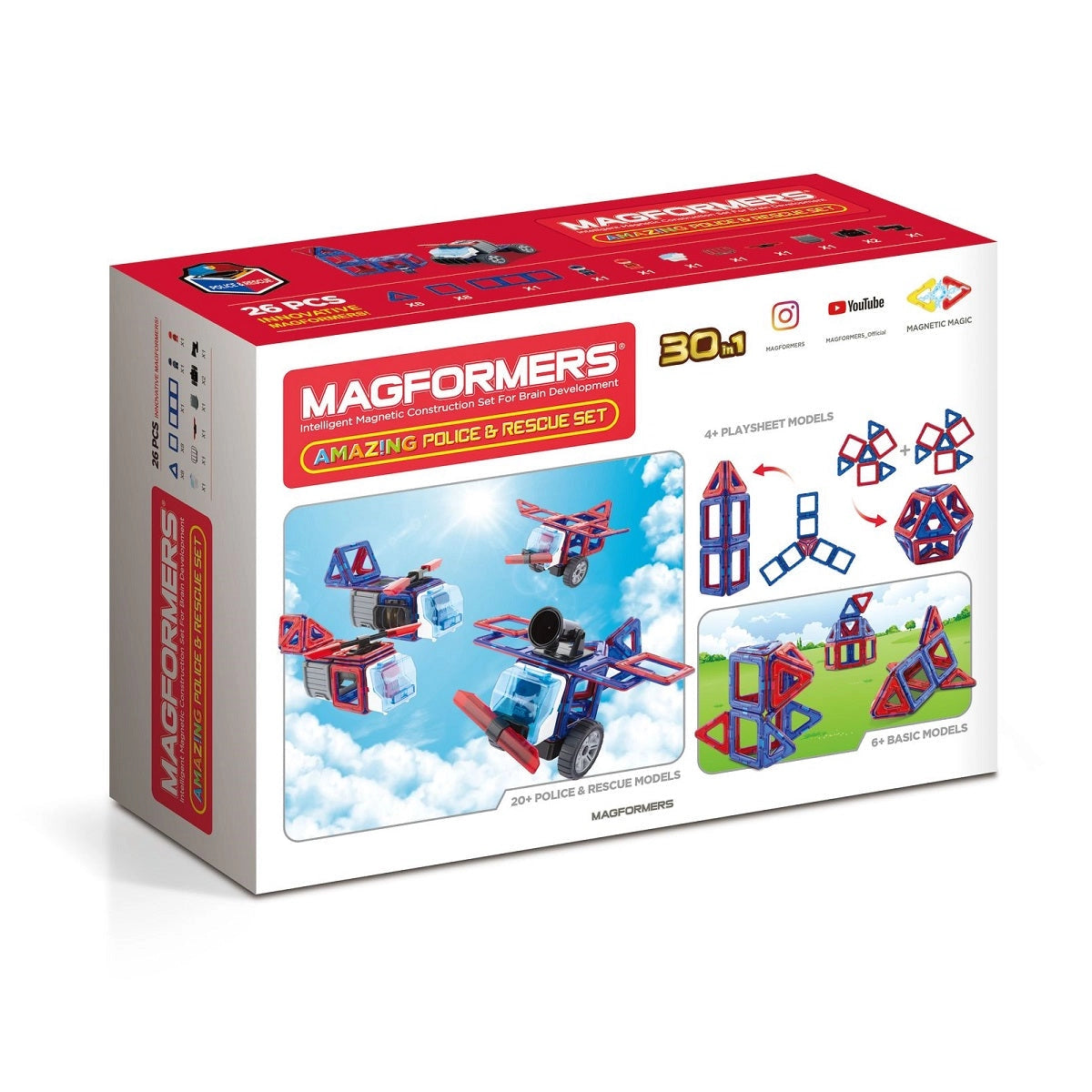 Amazing Police & Rescue Set by Magformers