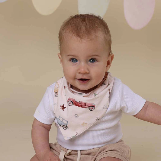 Vintage Cars Organic Dribble Bib by Snuggle Hunny