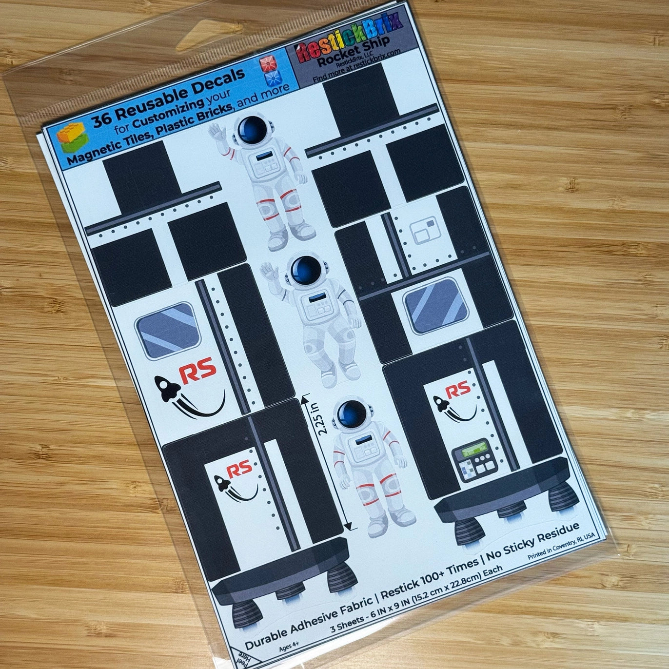 Rocket Ship: Reusable Decals For Customizing Magnetic Tiles