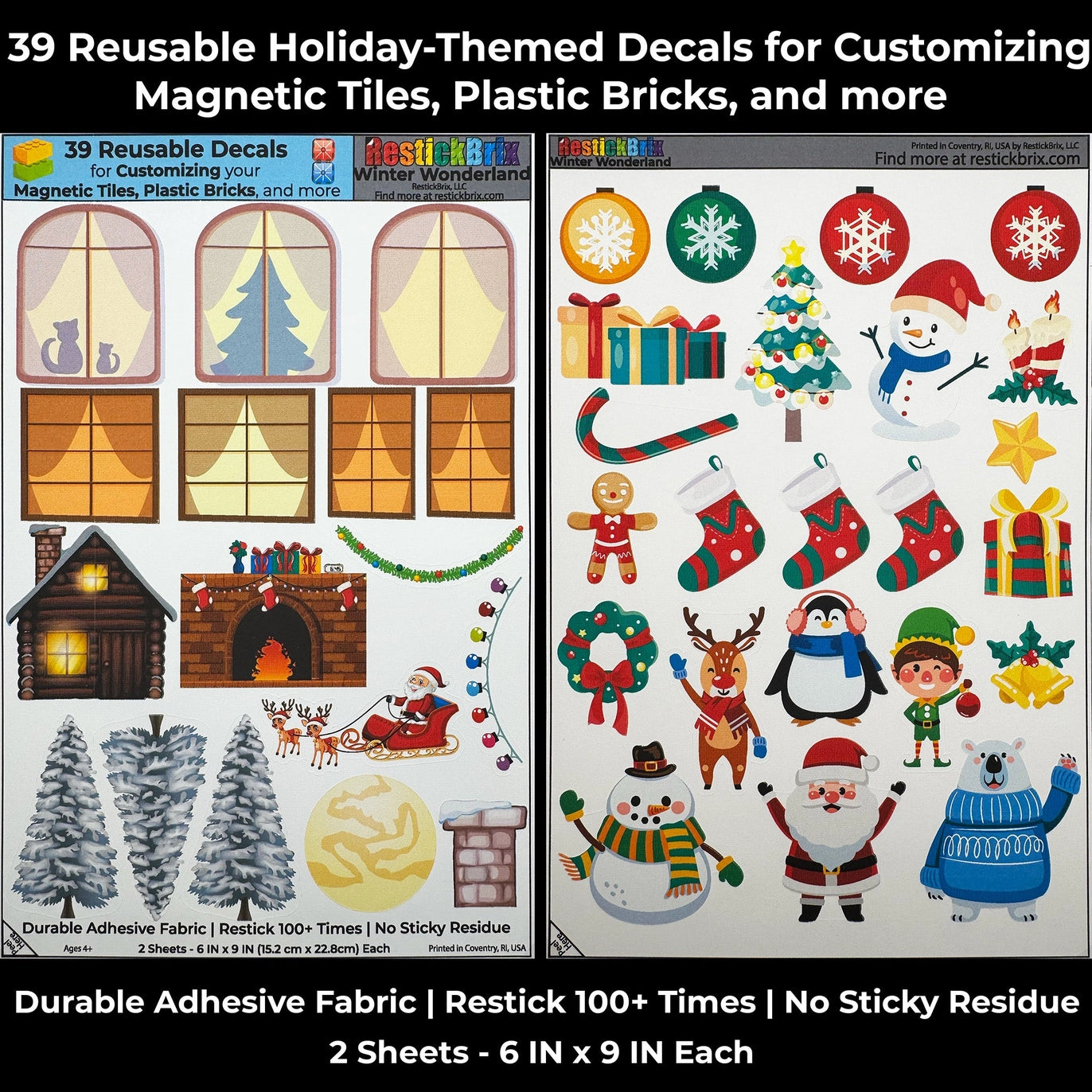 Winter Wonderland: Reusable Decals For Customizing Magnetic Tiles