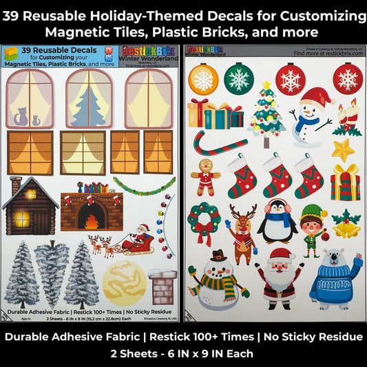 Winter Wonderland: Reusable Decals For Customizing Magnetic Tiles