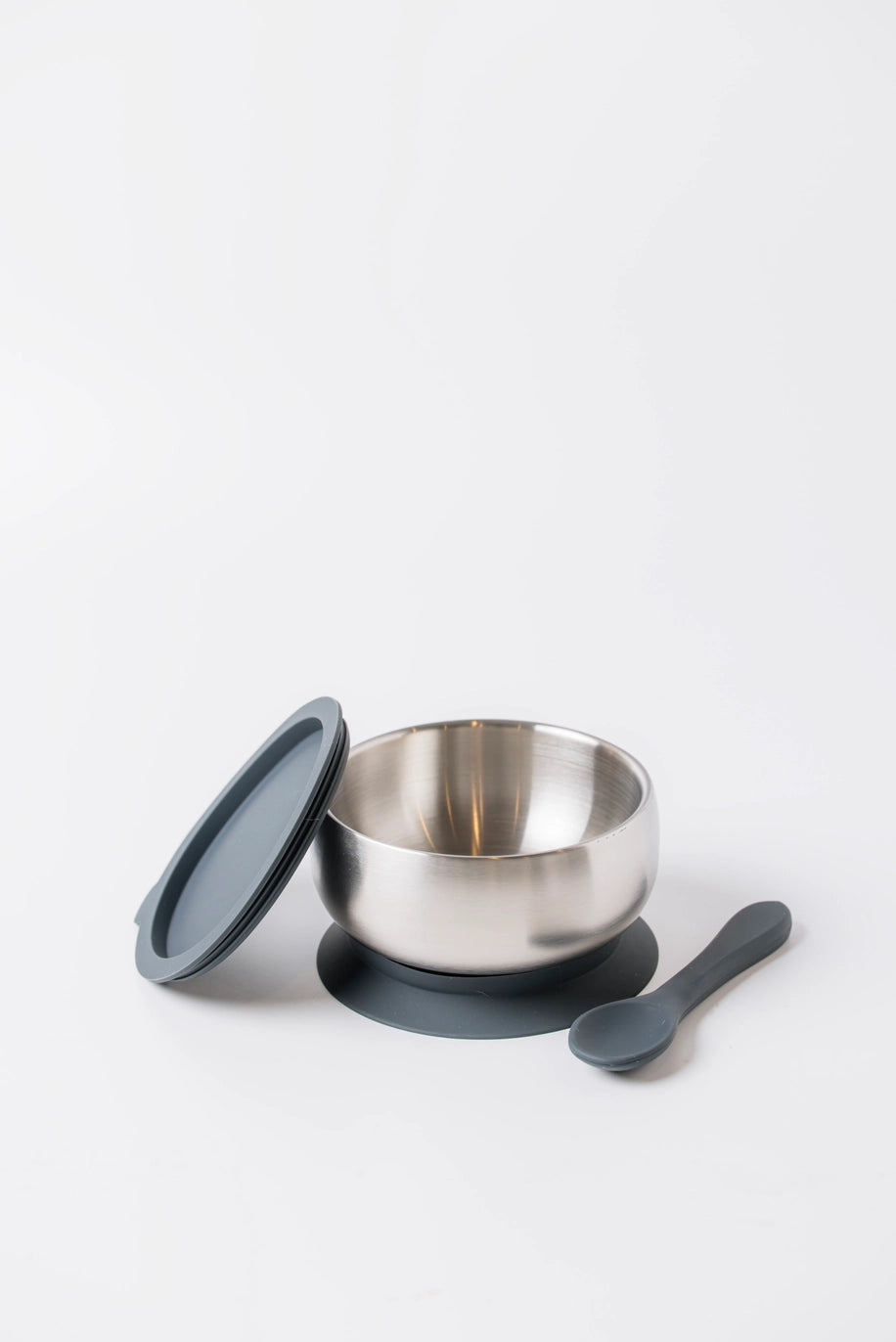 Lion & Lady 18/8 Stainless Steel Feeding Bowl with Silicone Suction Base - French Navy