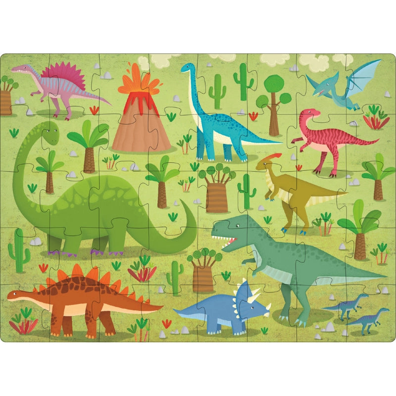 Sassi 3D Puzzle and Book Set - Learn Words Dinosaurs, 40 Pcs