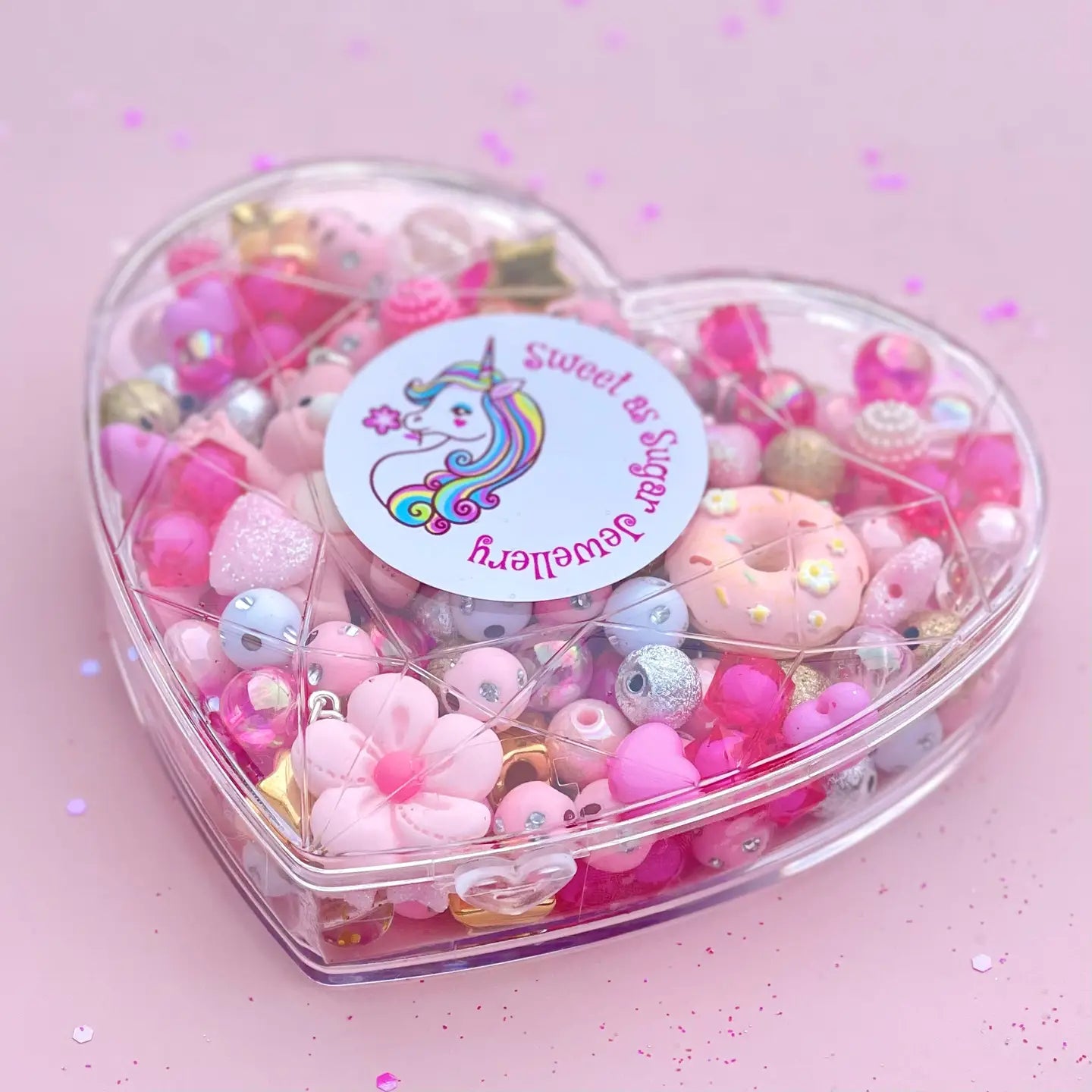Jewellery Making Kit Pink Heart Shape by Sweet As Sugar Jewellery