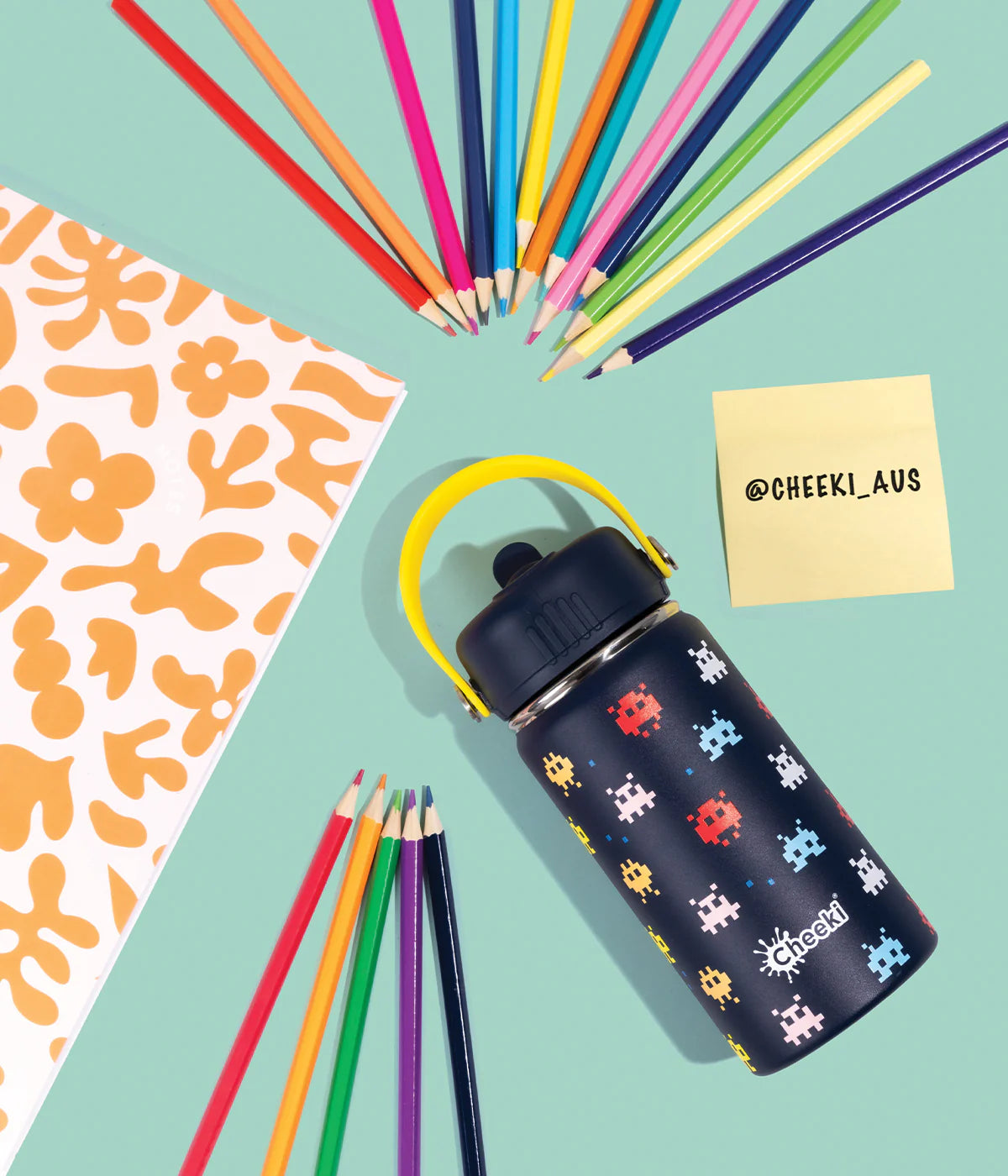 Kids 400ml Insulated Bottle by Cheeki - Arcade