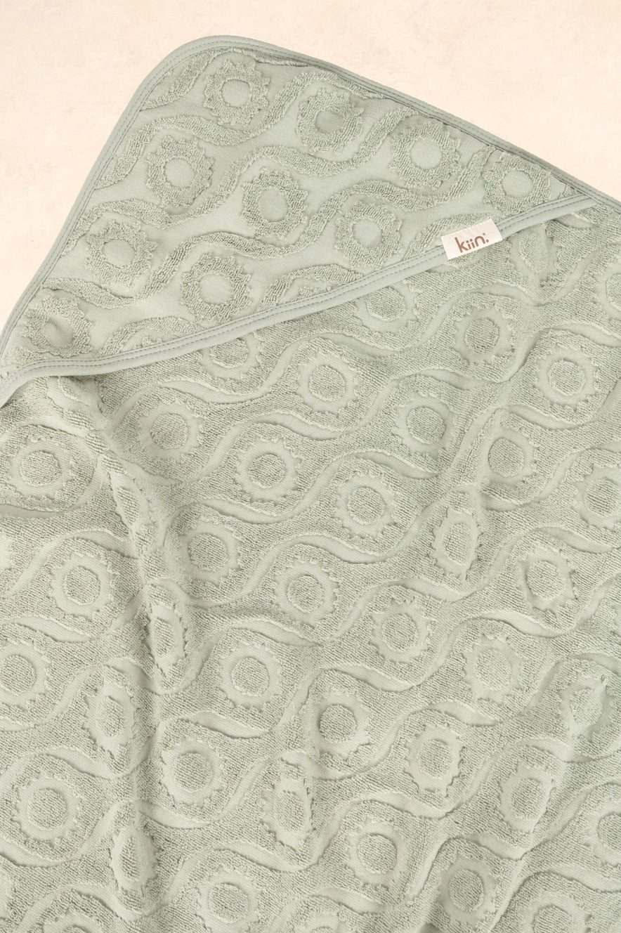 Hooded Beach Towel - Sage by Kiin Baby