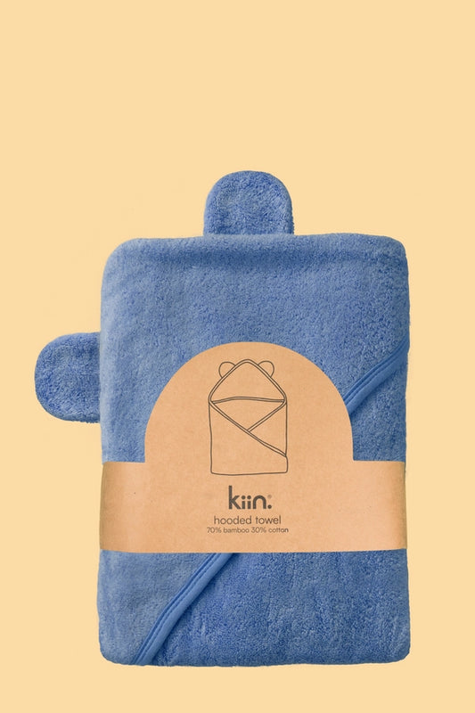 Hooded Towel - Blue Shadow by Kiin Baby