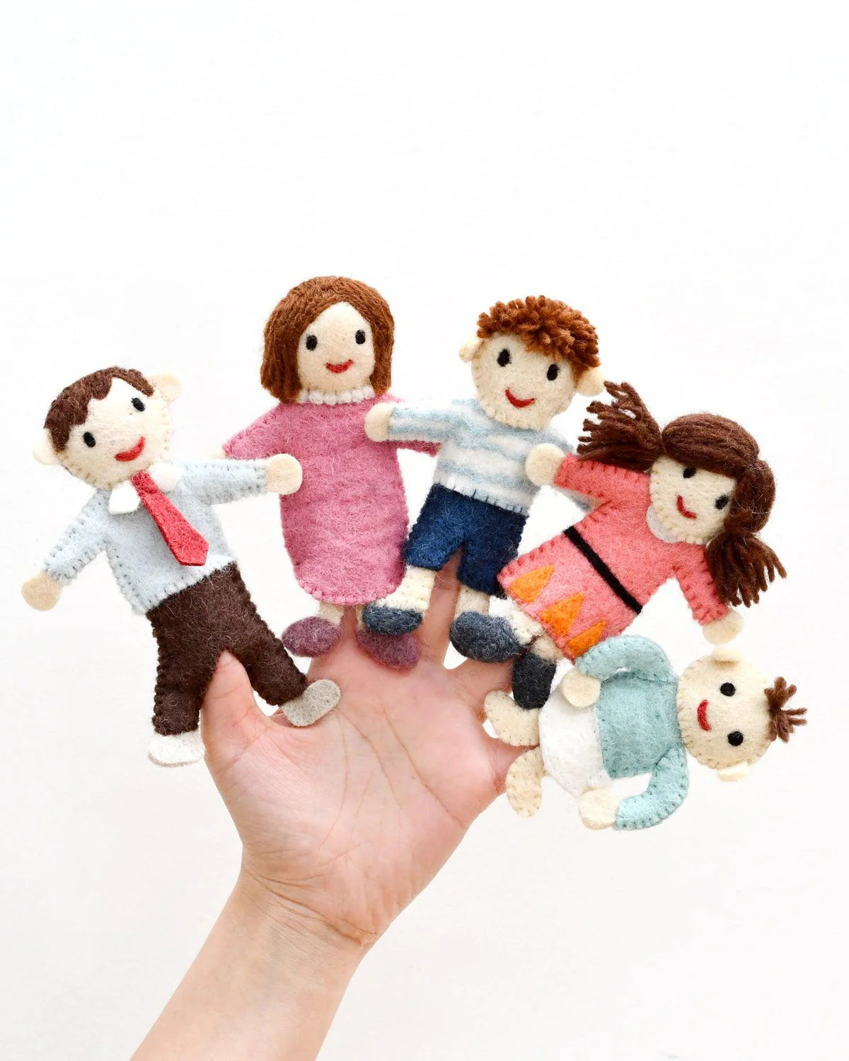 Felt Family Finger Puppet Set by Tara's Treasures