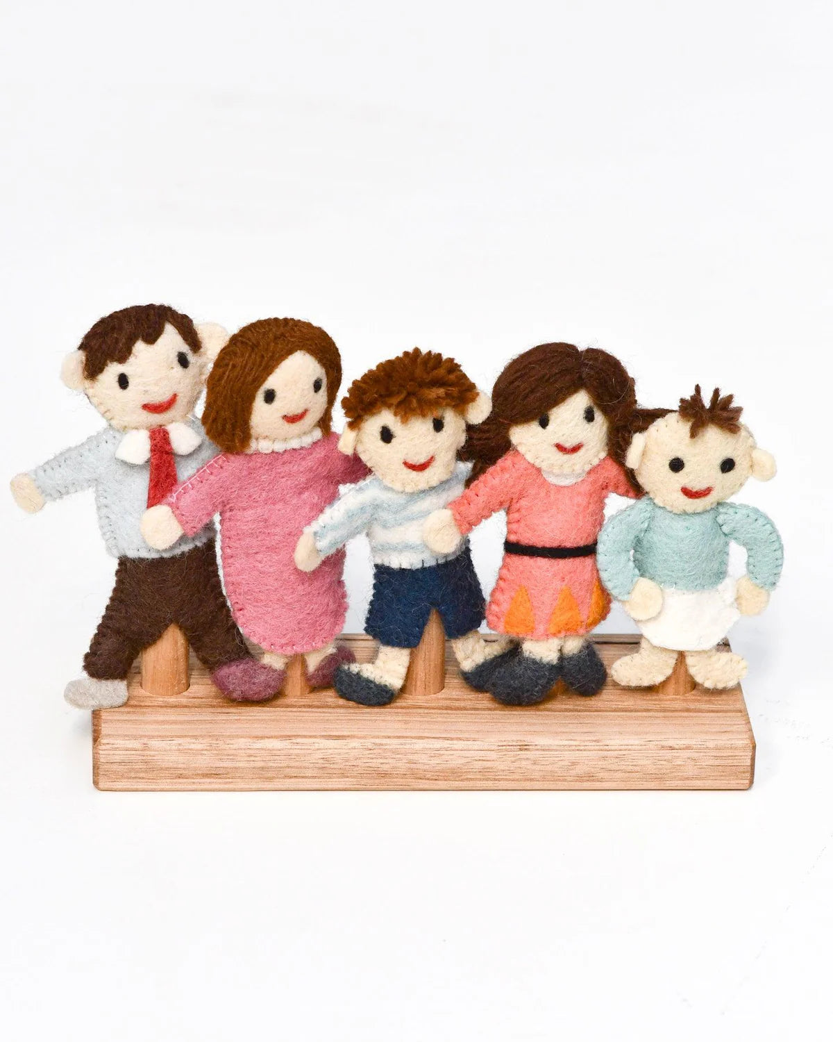 Felt Family Finger Puppet Set by Tara's Treasures